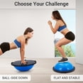 thumbnail image 2 of 23in Balance Ball | 1660lb Inflatable Half Exercise Ball Wobble Board Balance Trainer w Nonslip Base | Half Yoga Ball Strength Training Equipment w 2 Bands, Pump, Extra Ball Included, 2 of 7