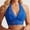 Blue, variant on Women's Bra Lace Everyday Halter Strap Soft Cup Trim Deep V Neckline Floral Overlay