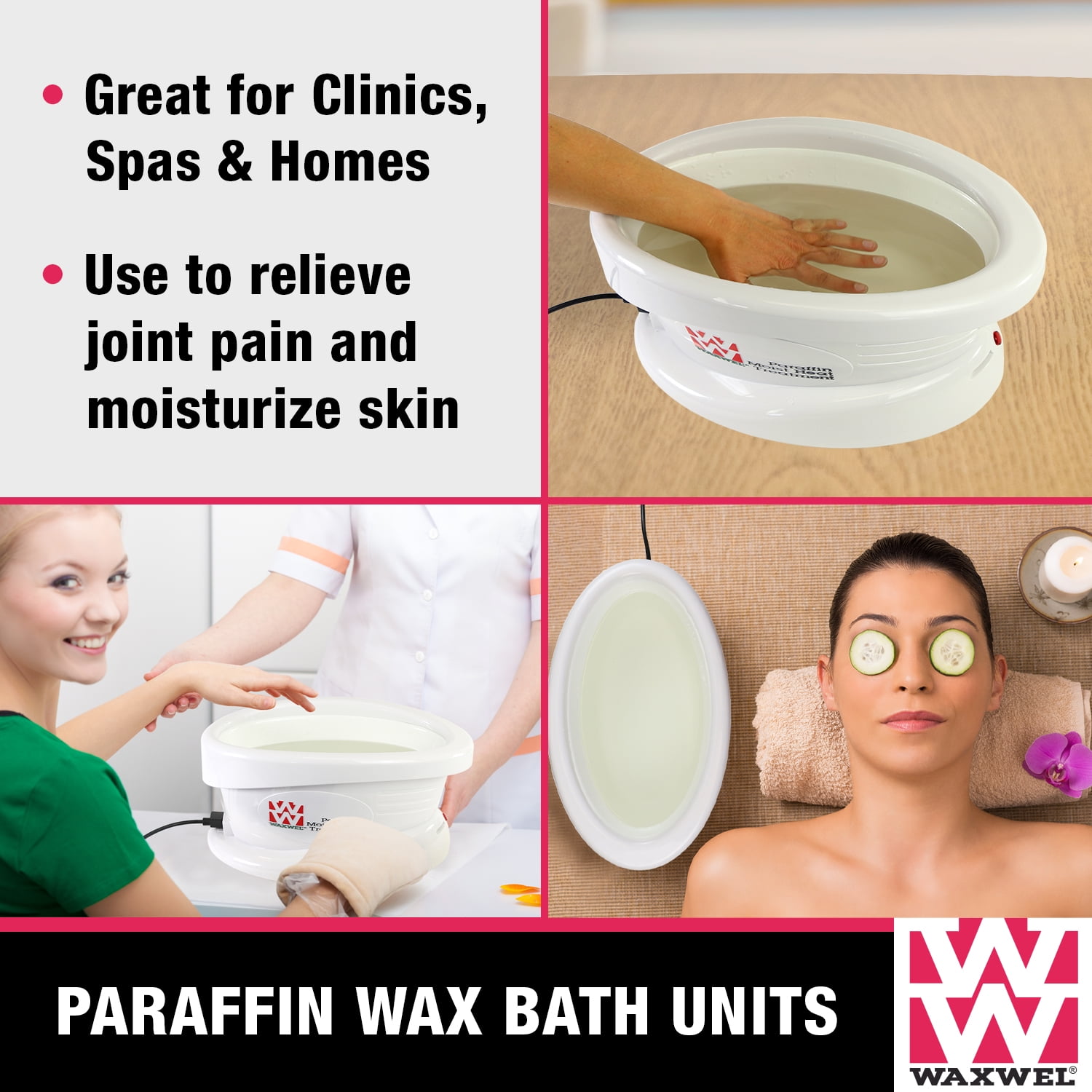 WaxWel Paraffin Wax Bath, Professional Home and Spa Soothing Moisturizing Therapy System, Wax Warmer, 65 Liners, 1 Thermal Hand Mitt, 1 Foot Bootie, 6 Pound Paraffin, Lavender Scent