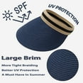 thumbnail image 3 of Ksopiavobs Straw Sun Visor for Women Clip On Wide Brim Straw Visor Cap Summer Beach Travel Sun Hat UPF 50+, 3 of 7