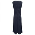 thumbnail image 5 of Maplenight Womens Summer Linen Dresses Beach Vacation Maxi Dress Solid Crew Neck Sleeveless Sundresses, 5 of 6