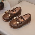 thumbnail image 6 of Viluyesy Girls' Spring Summer Flat Leather Shoes - Soft Sole Bowknot Casual Dress School Party Mary Jane Pumps Brown Size 7, 6 of 8