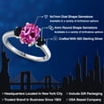 thumbnail image 2 of Gem Stone King 925 Sterling Silver Pink Created Sapphire and Black Onyx Engagement Ring for Women | 1.44 Cttw | Oval 9X7MM | Gemstone September Birthstone | Size 8, 2 of 6