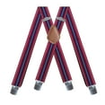 thumbnail image 3 of segolike Bretelles pour Hommes Mode Bretelles Réglables pour Événements Formels Shorts de Mariage Rayures Rouge Foncé, 3 of 9