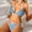 *Light Blue, variant on Women's Plaid Halter Tie Bikini Set,Triangle Cup Side Tie Two Piece Swimsuit,Low Waist Bathing Suit for Beach Pool Red,Womens Plus S