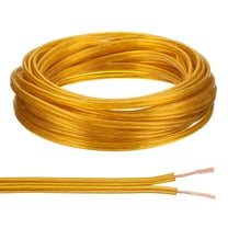 Uxcell 33Ft 18/2 Covered Wire, 300V SPT-2 Lamp Cord Insulated Heat Resistant Electronical Flexible Cable, Golden