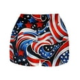 thumbnail image 4 of LEBONYARD Womens Summer Shorts Clearance under $10,Women's Shorts with Fun Prints,Women's Independence Day High-waisted Summer Print Leggings Beach Shorts Red M, 4 of 6