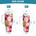 thumbnail image 6 of Yayeee 40oz Stainless Steel Tumbler with Straw and Handle Double-Wall Insulated Travel Water Bottle, Floral Raspberries, 6 of 8