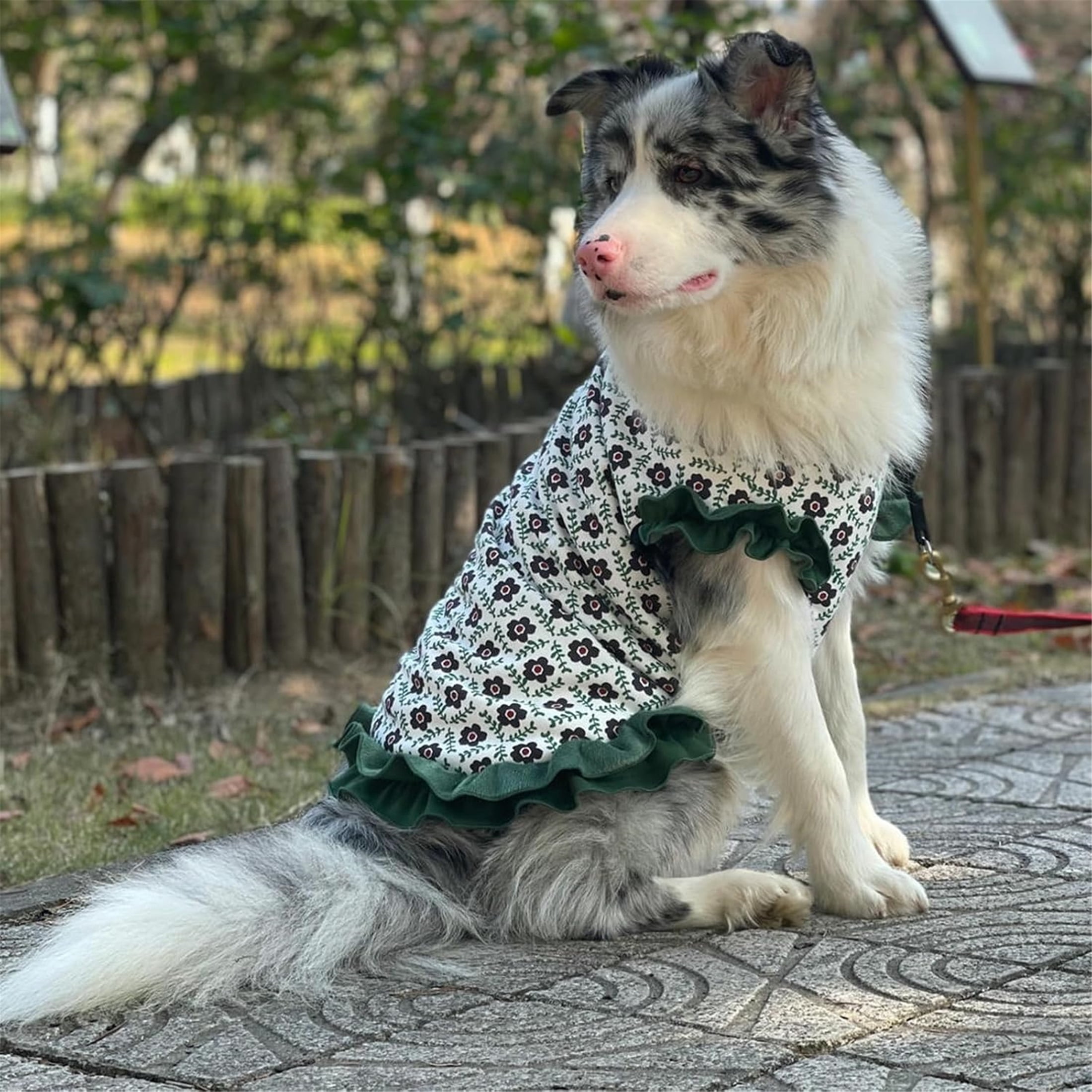 UOSIA Large Dog Dresses Clothes Girl Floral Princess Lace Tutu Dress Pet Pullover Vest Outfits for Wedding Birthday