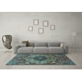 thumbnail image 3 of Ahgly Company Indoor Rectangle Medallion Light Blue Traditional Area Rugs, 6' x 9', 3 of 4