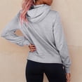 thumbnail image 4 of Siilsaa Sweatshirts for Women Trendy Women's Oversized Cropped Sweatshirts Crewneck Workout Pullover Tops Grey,2XL, 4 of 5