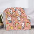 thumbnail image 3 of Uemuo Rabbit So Cute Printed Throw Blanket for Couch, Fluffy Fuzzy Blankets for Bed, Sofa, Cozy Flannel Faux Fur Blanket-50"x40", 3 of 6