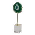 thumbnail image 1 of Une Agate Verte Flottante sur une Statuette de Base Claire, 1 of 1