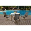 Hanover HERDN5PC-SQR Hermosa 5-Piece Aluminum Framed Outdoor Dining Set with Umb