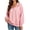 Pink, variant on Ghalytn Women's Quarter Zip Collared Sweatshirt, Long Rib Cuff Sleeve Drop Shoulder Relaxed Fit Pullover Top