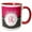 Red/White, variant on 3drose, Elegant Pink with Black and White Polka Dot Monogram Letter R, 11oz Two-tone Black Mug
