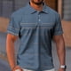 thumbnail image 2 of Men's Golf Shirt Casual Sports V Neck Ribbed Collar Short Sleeve Fashion Casual Solid Color Plain Spring & Summer Regular Fit L, 2 of 4