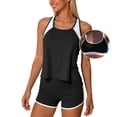 thumbnail image 6 of Taylonsss Women 3 Piece Tankini Swimsuits for Women Swim Tank Top Bathing Suits with Boy Shorts and Bra Athletic Swimwear, 6 of 8