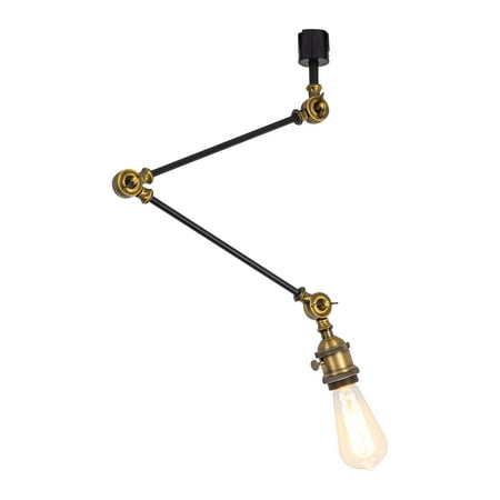 

KAYYELAMP Adjusted Angle Direction H-Type Tracking Light Vintage Design E26 Gold Base with Switch Track Lamp Flexible for Background Store Kitchen(No Track Bulb)