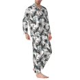 thumbnail image 2 of Bingfone Men's Pajama Set 2 Piece Loungewear PJs, Long Sleeve with Pajama Pants-Hawaii Palms, 2 of 7
