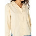 thumbnail image 5 of Celebrity Pink Women's Striped Button Up Shirt, Sizes XS-XXXL, 5 of 5