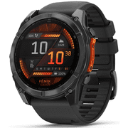 Garmin Fenix 8 51 mm, AMOLED Multisport GPS Smartwatch, Slate Gray with Black Silicone Band, Built-in LED Flashlight with Wearable4U Power Bank Bundle