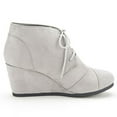 thumbnail image 3 of Dream Pairs Women's Casual Fashion Outdoor Lace Up Low Wedge Heel Booties Shoes TOMSON LIGHT/GREY Size 6.5, 3 of 3