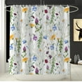 thumbnail image 2 of Floral Shower Curtain Flower Shower Curtain Plant Shower Curtain with Hooks Botanical Shower Curtains for Bathroom 72" x 72", 2 of 7