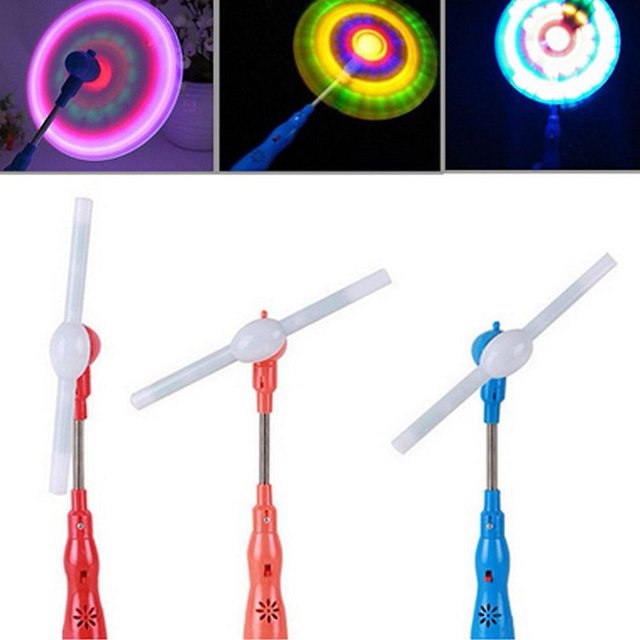 Luz intermitente Led Girando Música Molino de viento Forma de tira Ni?o Juguete brillante Regalo Juguetes para ni?os Accesorios de fiesta (3 piezas. Color aleatorio) Banban