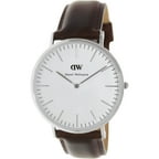 Daniel Wellington Women's Sheffield 0608Dw Black Leather Quartz Watch : Daniel Wellington Women's Classy Sheffield 0951DW Black / Silver quartz watch with black leather strap.