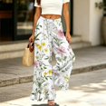 thumbnail image 5 of Sewkxo Womens High Waisted Floral Boho Palazzo Pant Casual Flowy Wide Leg Pants Summer Loose Trousers Cruise Outfits,Multicolor S, 5 of 6