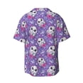 thumbnail image 4 of Balery Owl And Flowers Men's Casual Button Down Shirt Short Sleeve Textured Summer Cuban Beach Shirts-3X-Large, 4 of 7