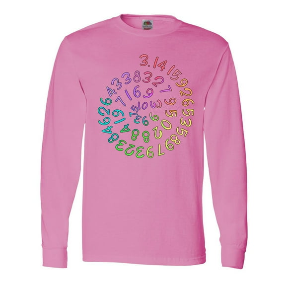 Inktastic Pi Day Pi Numerals in Rainbow Spiral Long Sleeve T-Shirt