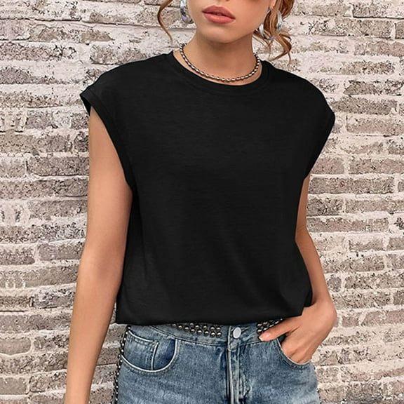 Tbopshirt Women Casual Short Sleeve Short Sleeve Solid Pullover Blouse T-shirt Tops Loose