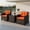 Red, variant on Resenkos 3-Piece Outdoor Rattan Patio Furniture Set with Washable Cushions – Stylish Wicker Sofa & Coffee Table for Patio, Poolside, or Garden