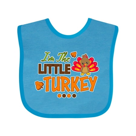 

Inktastic Thanksgiving Im the Little Turkey Boys or Girls Baby Bib