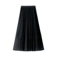 thumbnail image 3 of Women's Mesh Skirt Autumn And Winter Waisted Half Skirt Feminine Temperament Fairy Pleated Skirt Half Skirt Skirt Leggings for Women plus Size Midi Skirt Lace up Skirt Sweater Skirt Set Side Skirt Bed, 3 of 3