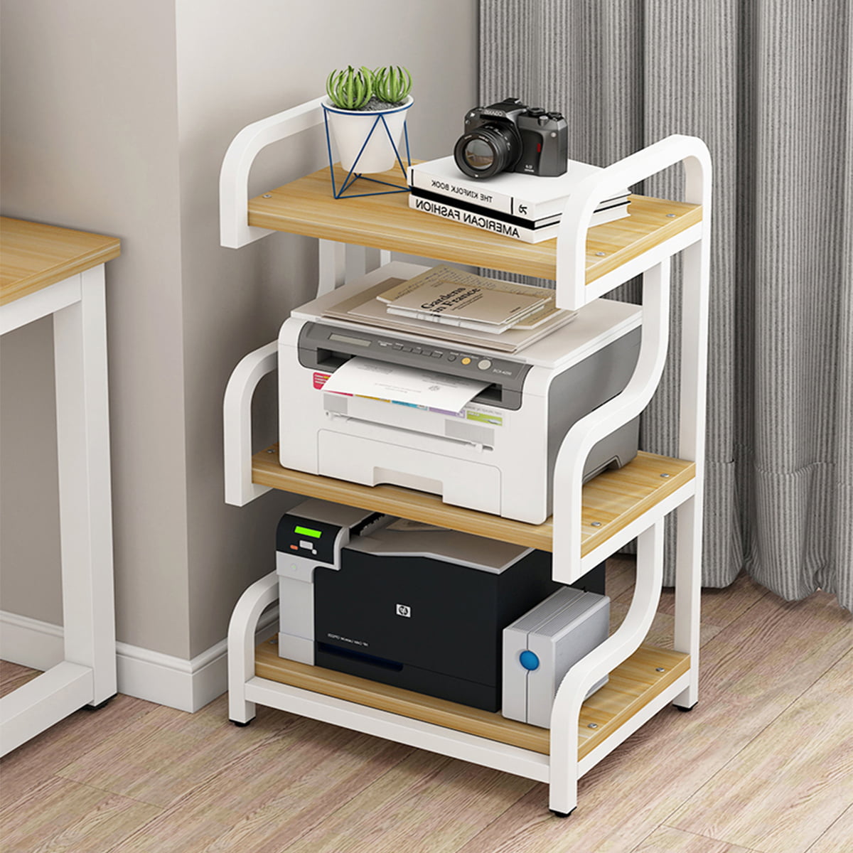 Convenient Printer Stand Bamboo Desktop Printer Stand For Home Factory Office