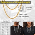 thumbnail image 4 of FOCALOOK Wheat Chain Necklace for Men Gold Plated Replacement Chain for Pendant Charm 316L Stainless Steel 3mm 20 Inch with Jewelry Gift Box for Dad Birthday, 4 of 11