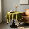 thumbnail image 5 of Round Tablecloth Coffee Table Cover Desktop Decor Bedroom Living Room Stain Resistant Decorative Cotton Linen Fabric Washable Dining Kitchen, 5 of 7