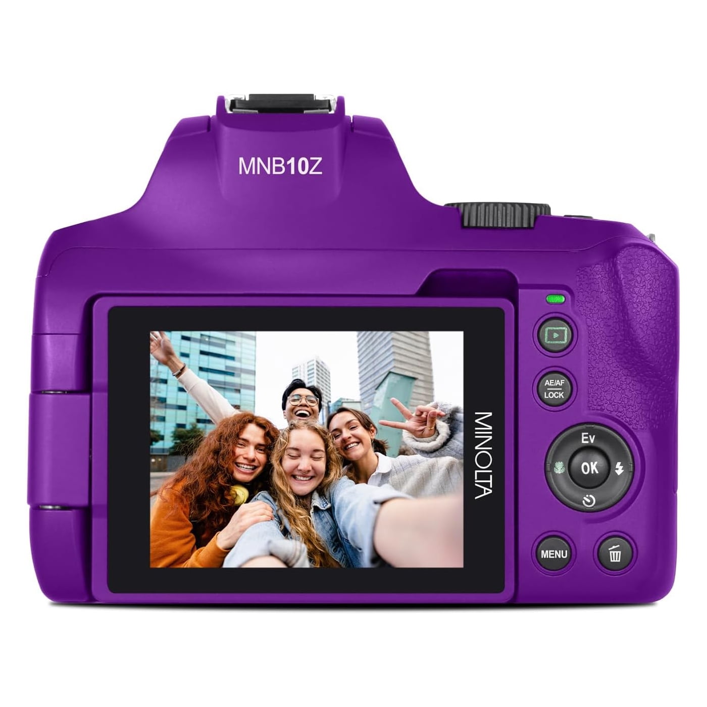Minolta 64MP Auto Focus Digital Camera 10x Optical Zoom, 4K Ultra HD Video (Purple)