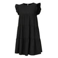 thumbnail image 2 of Maternity Dresses Casual Babydoll Dress Ruffle Short Sleeve A-Line Flowy Tiered Tunic Mini Dress, 2 of 4