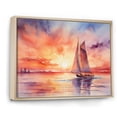 thumbnail image 3 of Designart "Sunset Palette Pastel Sailboat Silhouette II" Oversized Transportation Framed Wall Art - Modern Orange Boat Sailing Entryway Framed Wall Art, 3 of 7