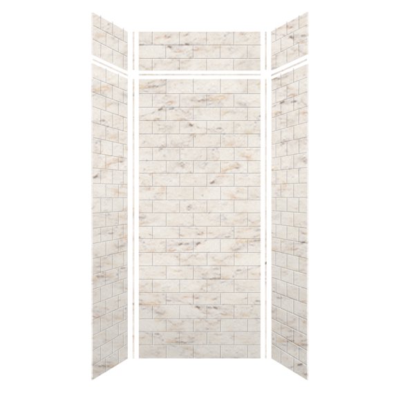 Transolid Swkx36368412 Saramar 36" W X 36" D X 96" H Six Panel Shower Wall Kit - Biscotti