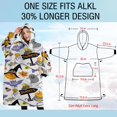 thumbnail image 4 of Oversized Wearable Blanket Hoodie,Halloween Ghost Pumpkin Pattern Sherpa Blanket Hoodie with Super Pockets,Super Warm Fuzzy Pullover for Women & Men, 4 of 6