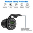 thumbnail image 4 of Dual USB Type C PD+QC3.0 Car Charger Socket LED USB Quick Charger Adapter compatible 12-24V Car Boat Marin_Perfect Gift, 4 of 5