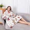 thumbnail image 5 of Oversized Wearable Blanket Hoodie,White Christmas Cookie Pattern Sherpa Blanket Hoodie with Super Pockets,Super Warm Fuzzy Pullover for Women & Men, 5 of 6