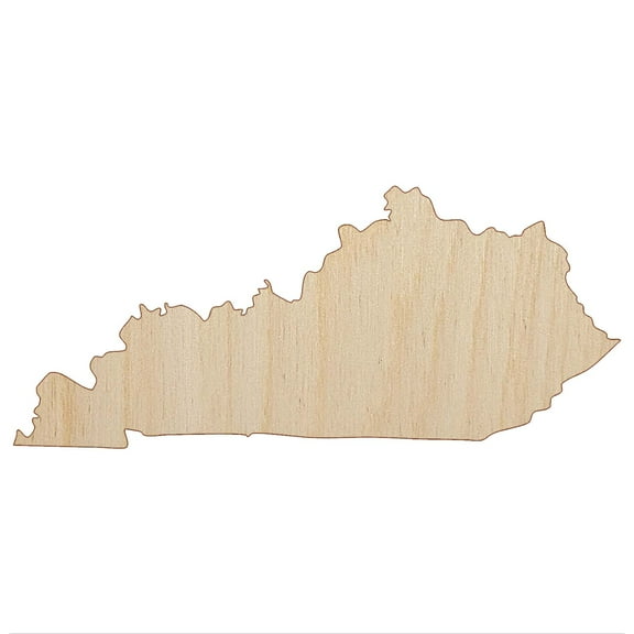 Kentucky State Silhouette Wood Shape Unfinished Piece Cutout Craft DIY Projects - 4.70 Inch Size - 1/8 Inch Thick