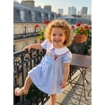 thumbnail image 6 of BemeyourBBs Toddler Baby Girl Crawfish Dress Outfit Cute Lobster Embroidered Striped Bubble Dress Short Sleeve Doll Collar Princess Dress Summer Clothes Party Casual Dress, 6 of 9