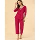 thumbnail image 3 of Conjuntos de pijama para mujer Allegra K traje de noche suave rojo XS, 3 of 6